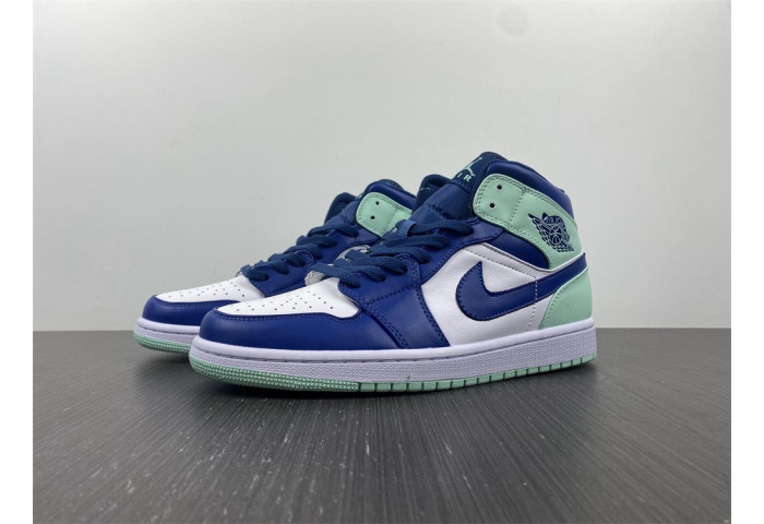 Air Jordan 1 Mid Blue Mint (GS) 554724-413