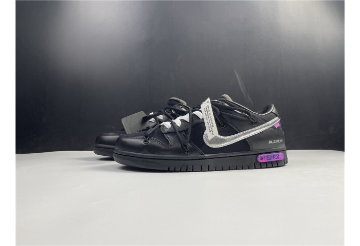 Nike Off-White x Nike Dunk Low Black, silver and purple DM1602-001