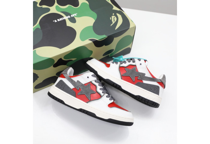 A Bathing Ape SK8 Sta White Red BA001FWH801017_RED_A/1H80191017-RED