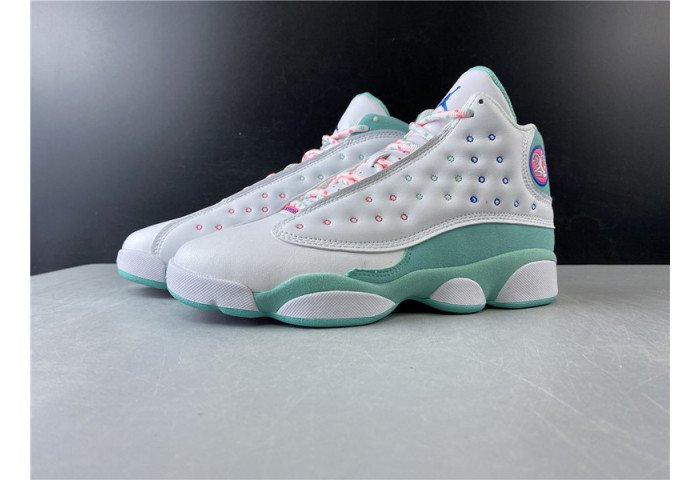 Jordan 13 Retro White Soar Green Pink (GS) 439358-100