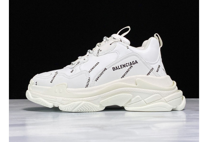 Ba*len*cia*ga triple s allover logo white 536737 w2fa1 9010