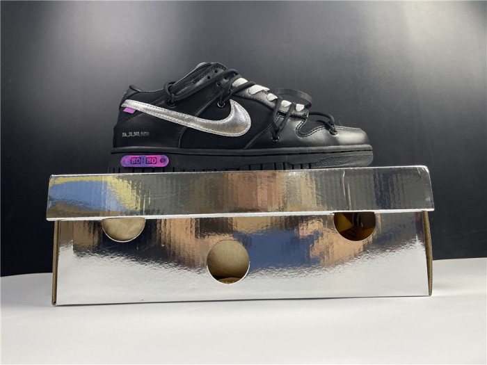 Nike Off-White x Nike Dunk Low Black, silver and purple DM1602-001