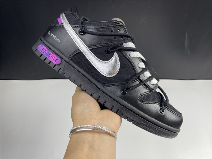Nike Off-White x Nike Dunk Low Black, silver and purple DM1602-001