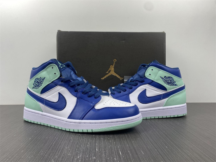 Air Jordan 1 Mid Blue Mint (GS) 554724-413