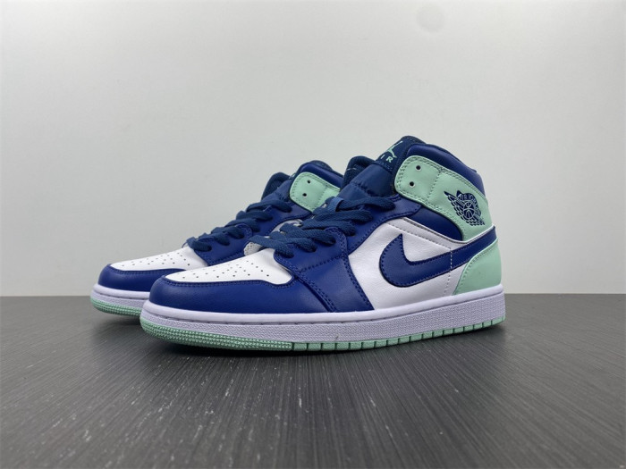 Air Jordan 1 Mid Blue Mint (GS) 554724-413