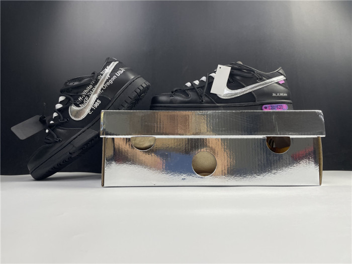 Nike Off-White x Nike Dunk Low Black, silver and purple DM1602-001