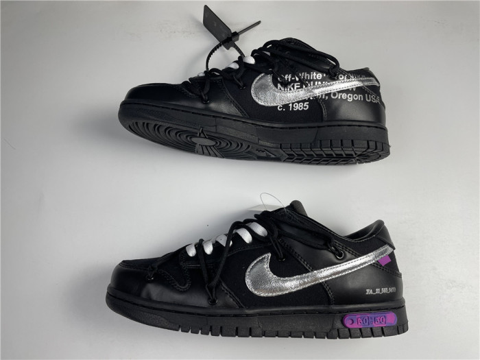 Nike Off-White x Nike Dunk Low Black, silver and purple DM1602-001