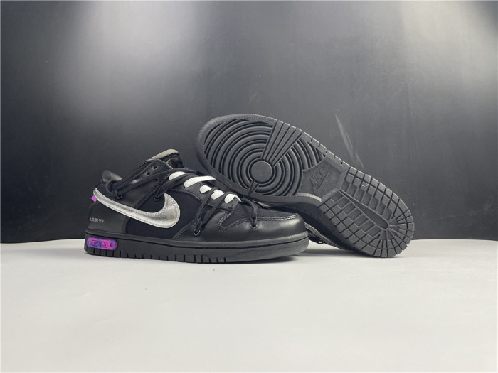 Nike Off-White x Nike Dunk Low Black, silver and purple DM1602-001