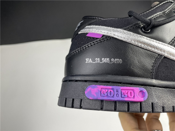 Nike Off-White x Nike Dunk Low Black, silver and purple DM1602-001