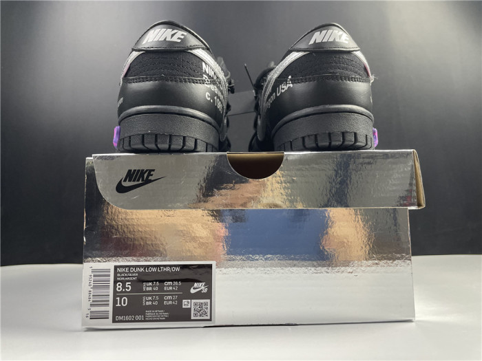 Nike Off-White x Nike Dunk Low Black, silver and purple DM1602-001