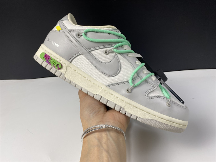 OFF-WHITE X NIKE SB DUNK LOW 04 OF 50 OW WHITE GREY GREEN DM1602-114