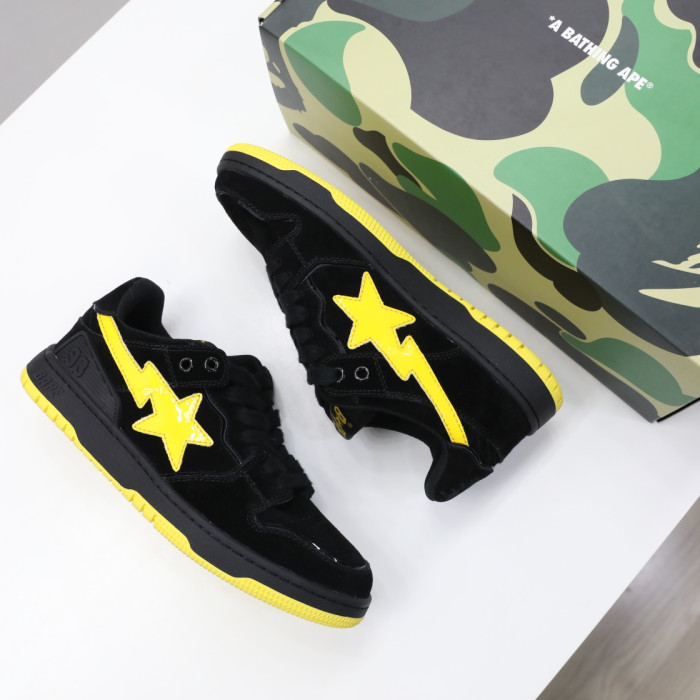 A Bathing Ape Sk8 Sta Black Electric Yellow BA 001FWG701031X