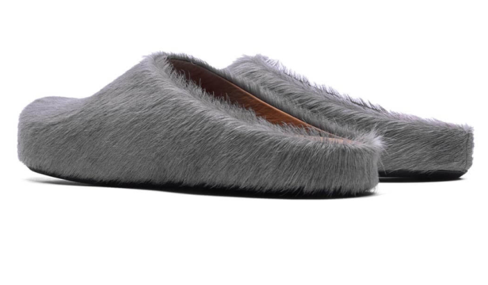 MARNI FUSSBET SABOT CALF-HAIR SLIPPERS