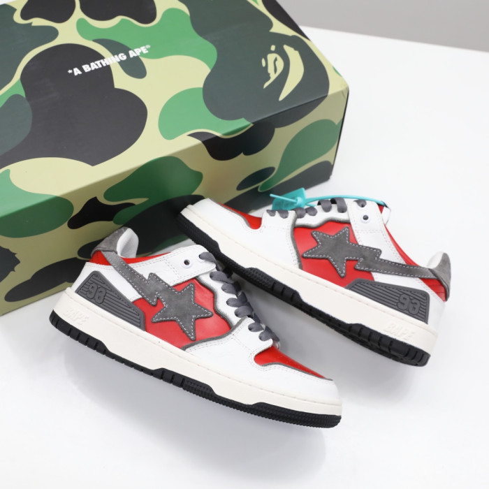 A Bathing Ape SK8 Sta White Red BA001FWH801017_RED_A/1H80191017-RED