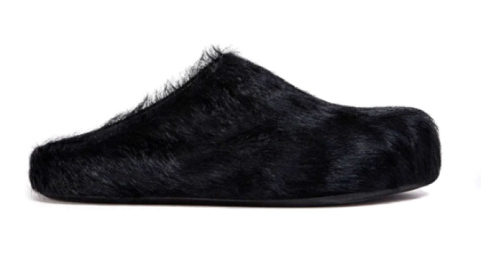 MARNI FUSSBET SABOT CALF-HAIR SLIPPERS