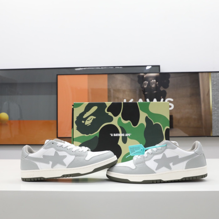 A Bathing Ape Court Sta Light Grey Cream BA001FWG701033X