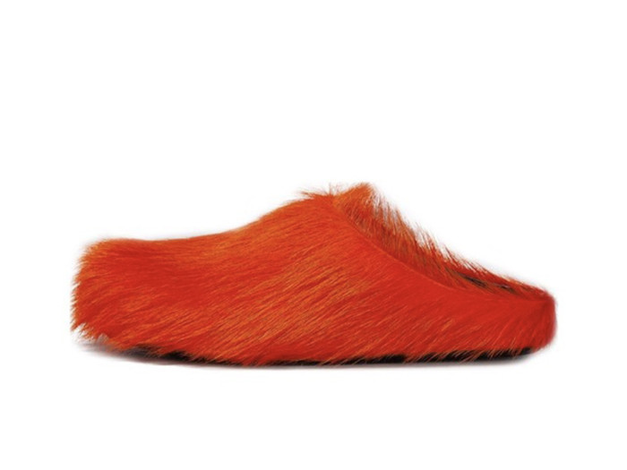 MARNI FUSSBET SABOT CALF-HAIR SLIPPERS
