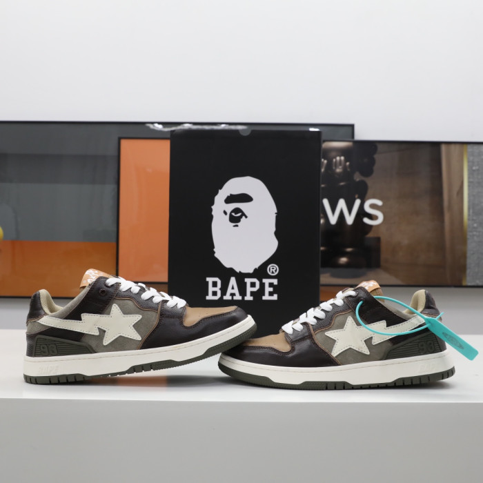 A Bathing Ape SK8 Sta Brown Ivory  BA001FWH801013_BEI_A