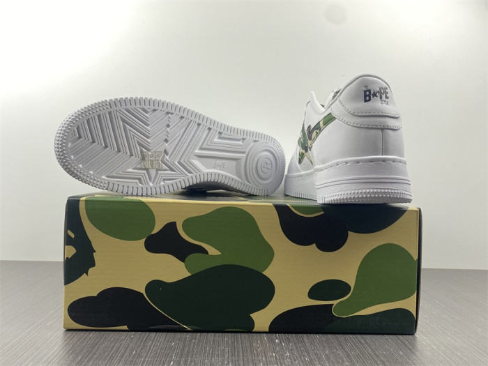 A Bathing Ape Sk8 Sta Low White ABC Camo Green BA001H20191045