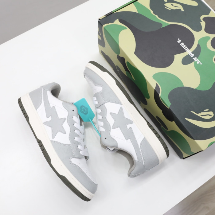 A Bathing Ape Court Sta Light Grey Cream BA001FWG701033X