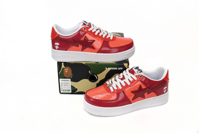 a bathing ape bape sta low white dark red mirror surF**e 1h20191046