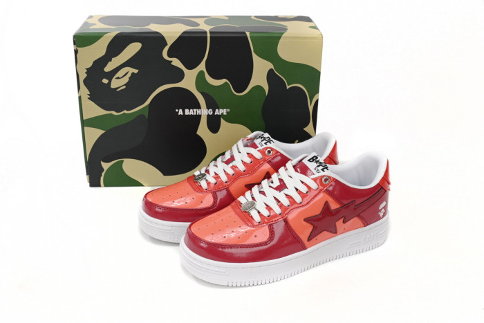 a bathing ape bape sta low white dark red mirror surF**e 1h20191046
