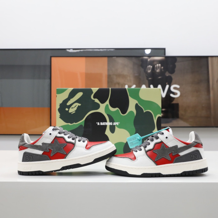 A Bathing Ape SK8 Sta White Red BA001FWH801017_RED_A/1H80191017-RED