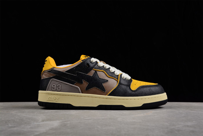 A Bathing Ape Sk8 Sta Vintage Black Yellow BA1I20-291-021