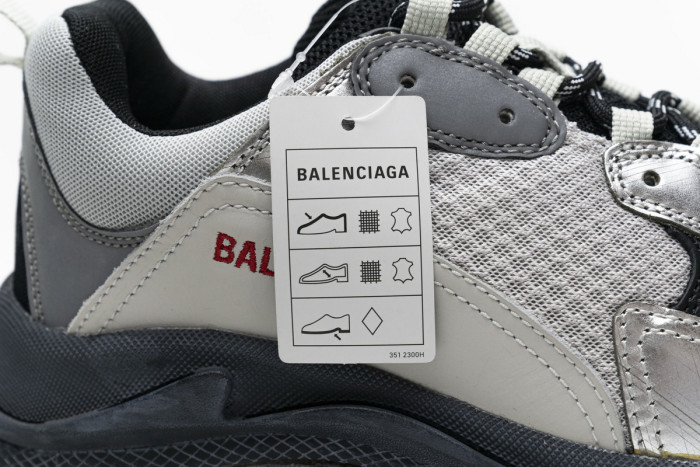 Balenciaga Triple S Black Silver 541624 W09E1 7320