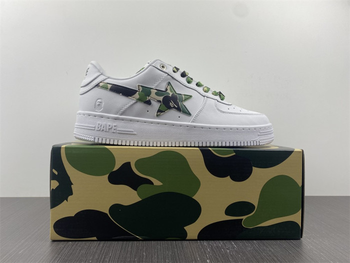 A Bathing Ape Sk8 Sta Low White ABC Camo Green BA001H20191045