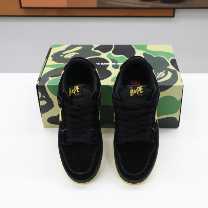 A Bathing Ape Sk8 Sta Black Electric Yellow BA 001FWG701031X