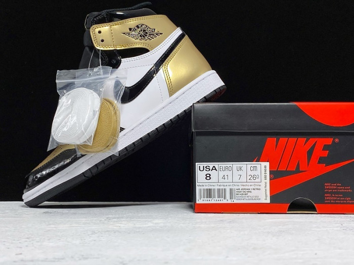 Jordan 1 Retro High NRG Patent Gold Toe 861428-007