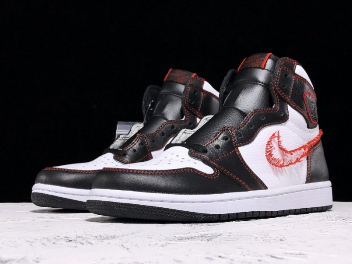 Jordan 1 Retro High Defiant White Black Gym Red CD6579-071