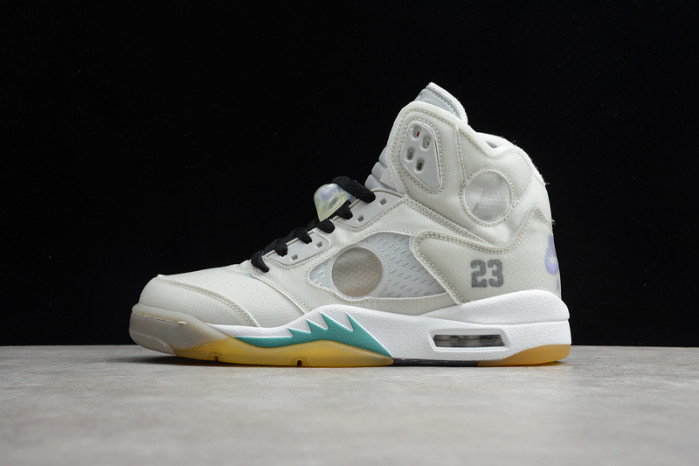 2020 OFF-WHITE X AIR JORDAN 5 GREY/GREEN-WHITE CT8480-105