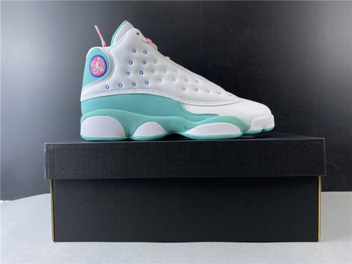 Jordan 13 Retro White Soar Green Pink (GS)  439358-100
