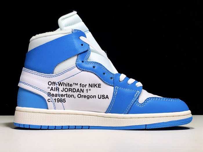 Jordan 1 Retro High Off-White University Blue “UNC”  AQ0818-148
