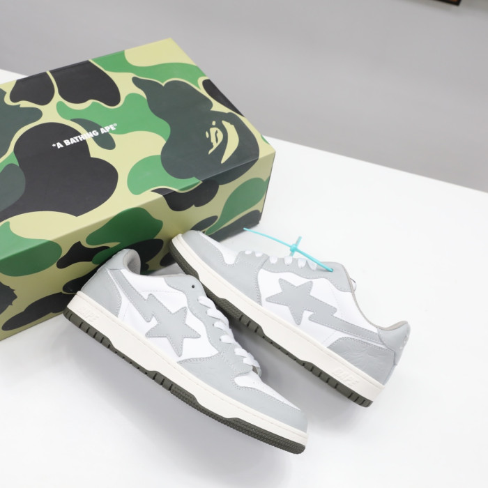 A Bathing Ape Court Sta Light Grey Cream BA001FWG701033X