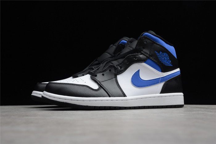 Jordan 1 Mid White Black Royal 554724-140