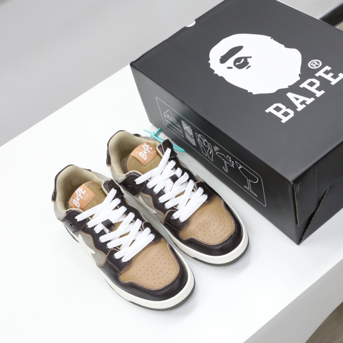 A Bathing Ape SK8 Sta Brown Ivory  BA001FWH801013_BEI_A
