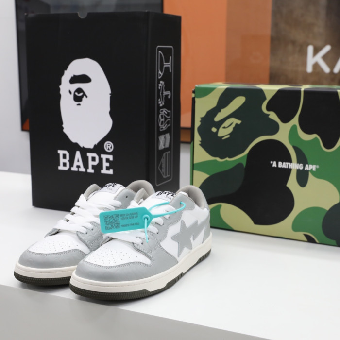 A Bathing Ape Court Sta Light Grey Cream BA001FWG701033X