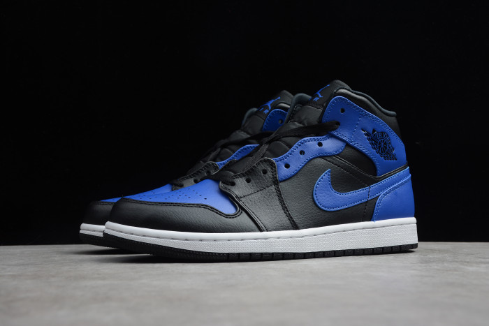 Jordan 1 Mid Hyper Royal Tumbled Leather 554724-077