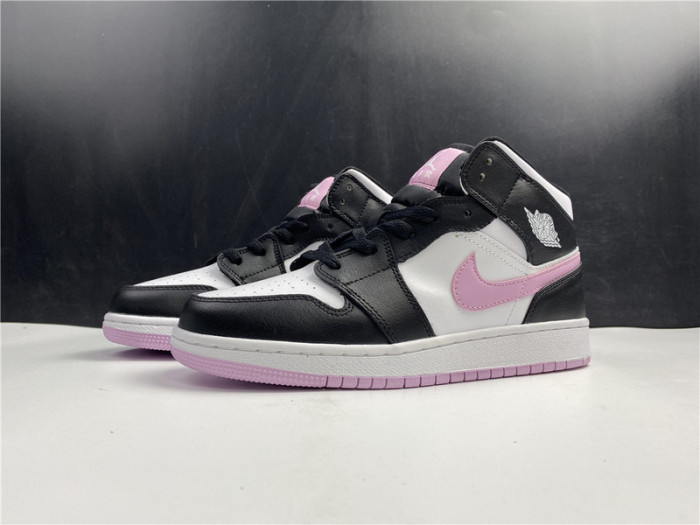 Air Jordan 1 Mid GS ''White Light Arctic Pink'' - 555112 103