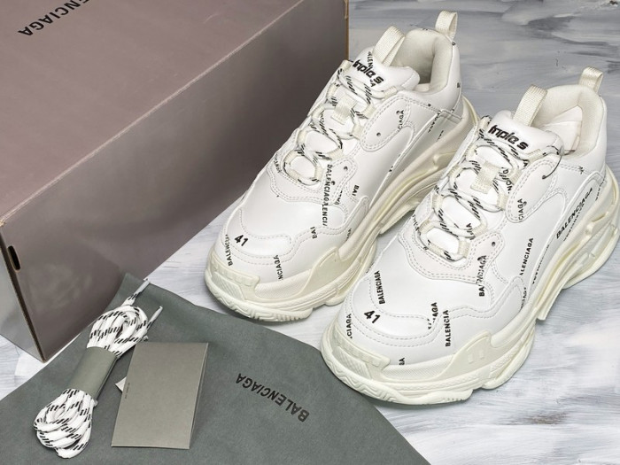 Ba*len*cia*ga triple s allover logo white 536737 w2fa1 9010