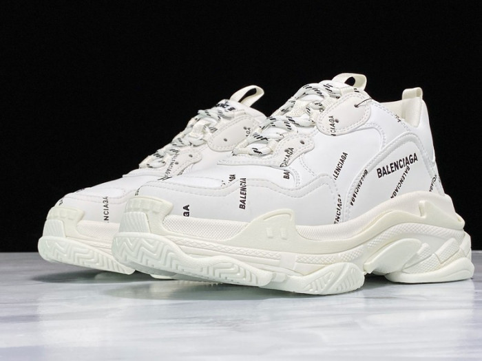 Ba*len*cia*ga triple s allover logo white 536737 w2fa1 9010